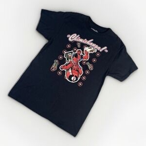 Marvel Deadpool Chimichangas Black Crewneck Medium T-Shirt Graphic Print